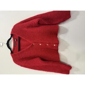 Vintage MODA International Mohair Ribbed Cardigan Sweater, Women's Medium